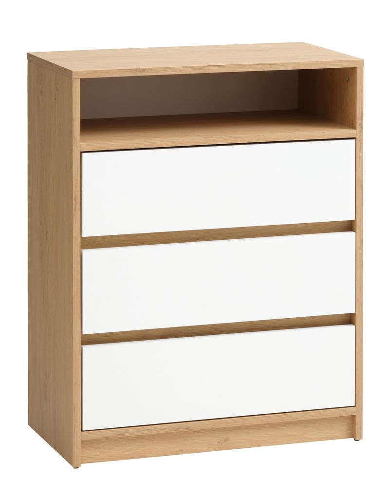 Komoda BILLUND 3 fioke bijela/hrast